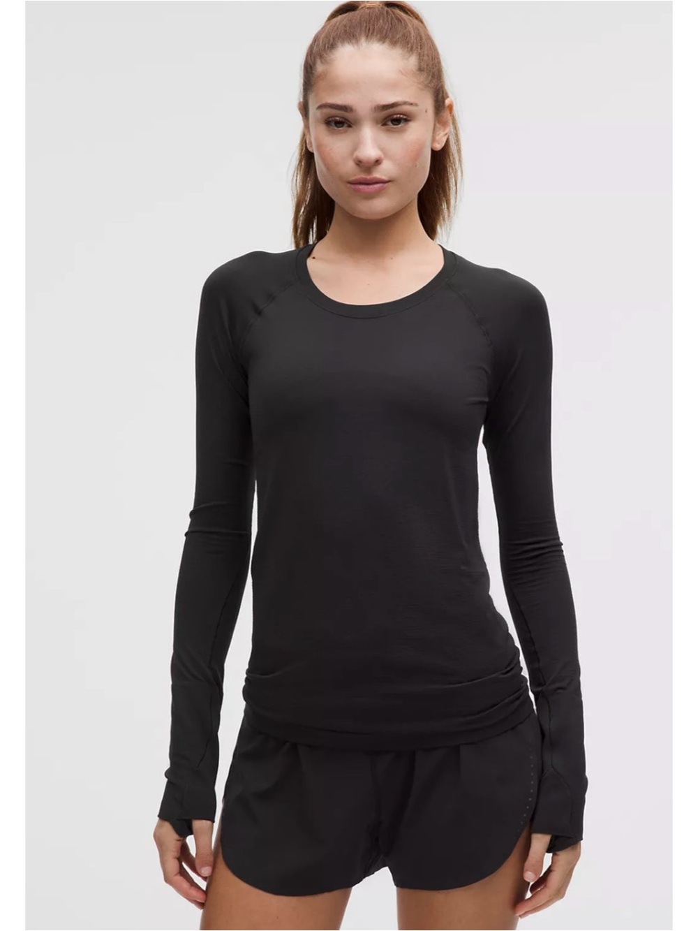 Women’s Long Sleeve Black Athletic Top